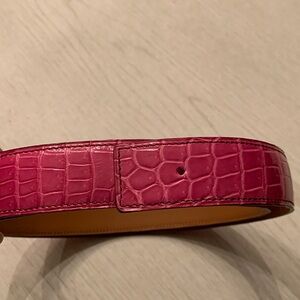 Hermes Pink Crocodile Porosus belt strap size 105